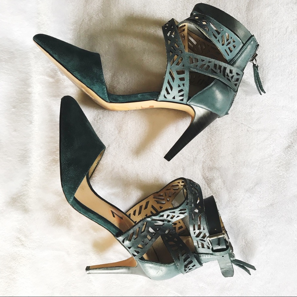 COPY - Joe's Jeans Norman Laser Cut Suede Heels -…